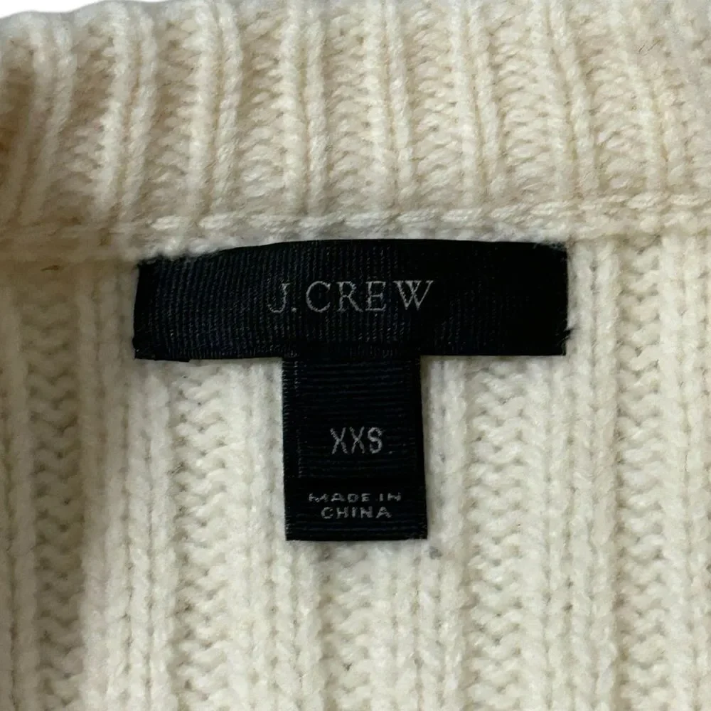 J.Crew Pom Pom Cable Knit Wool Sweater